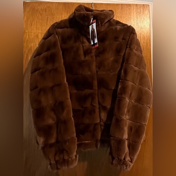 Weatherproof Caramel Brown Faux Fur Bomber Jacket - Picture 2 of 9